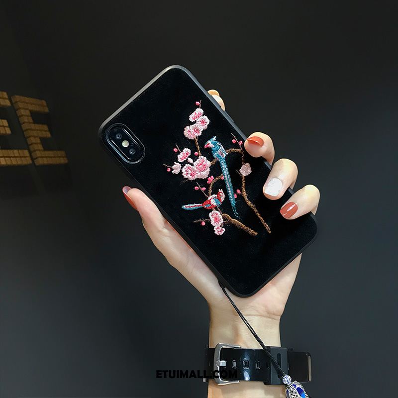 Etui iPhone Xs Max Czarny Telefon Komórkowy Proste Wiatr Z Haftem Obudowa Sprzedam