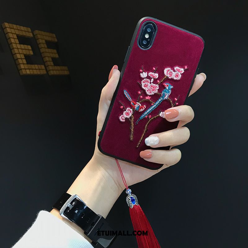 Etui iPhone Xs Max Czarny Telefon Komórkowy Proste Wiatr Z Haftem Obudowa Sprzedam