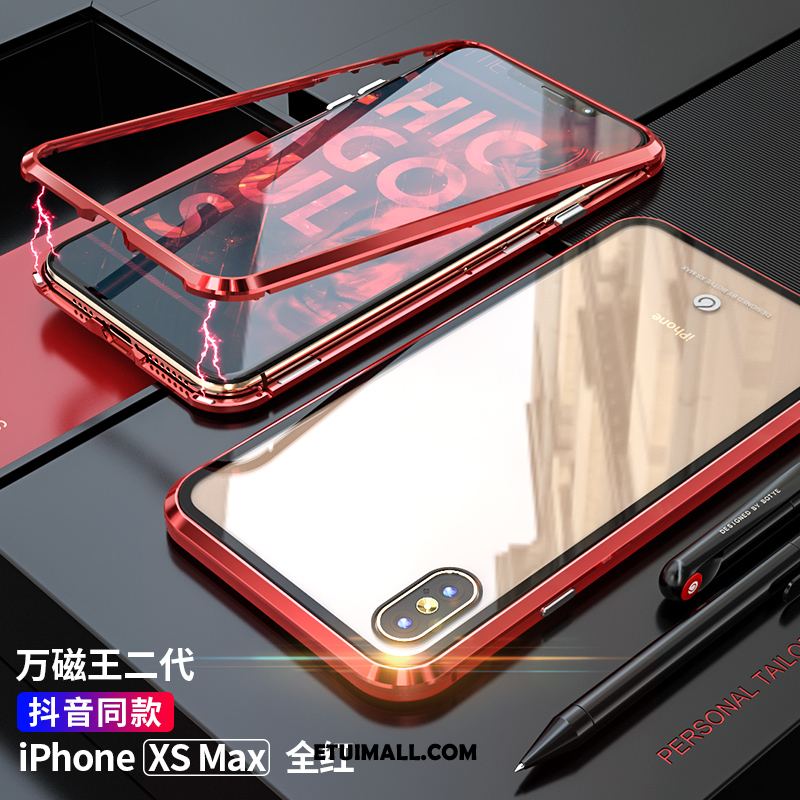 Etui iPhone Xs Max Metal Modna Marka All Inclusive Czerwony Netto Telefon Komórkowy Obudowa Online