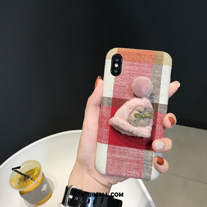 Etui iPhone Xs Max Miękki Mały W Kratę Niebieski Sztuka Obudowa Tanie