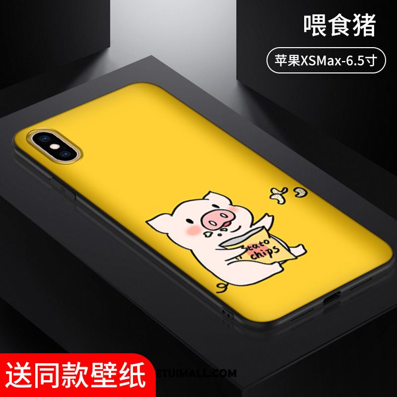 Etui iPhone Xs Max Ochraniacz Zakochani Żółty Silikonowe Anti-fall Futerał Na Sprzedaż
