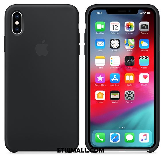 Etui iPhone Xs Max Różowe Telefon Komórkowy Miękki Jednolity Kolor Silikonowe Obudowa Sklep