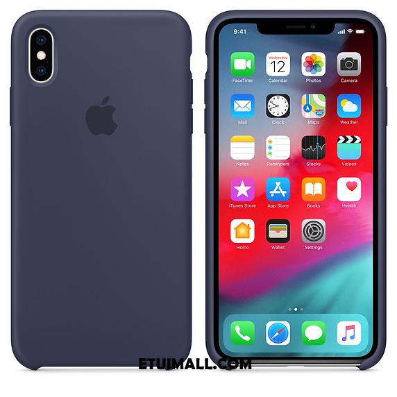 Etui iPhone Xs Max Różowe Telefon Komórkowy Miękki Jednolity Kolor Silikonowe Obudowa Sklep