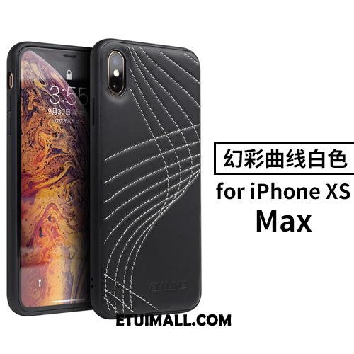 Etui iPhone Xs Max Skórzany Futerał Kreatywne Osobowość Modna Marka Czarny Pokrowce Tanie