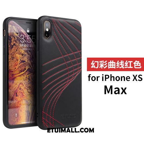 Etui iPhone Xs Max Skórzany Futerał Kreatywne Osobowość Modna Marka Czarny Pokrowce Tanie