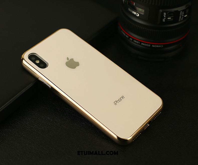 Etui iPhone Xs Max Szkło Modna Marka Anti-fall Granica Czerwony Obudowa Tanie