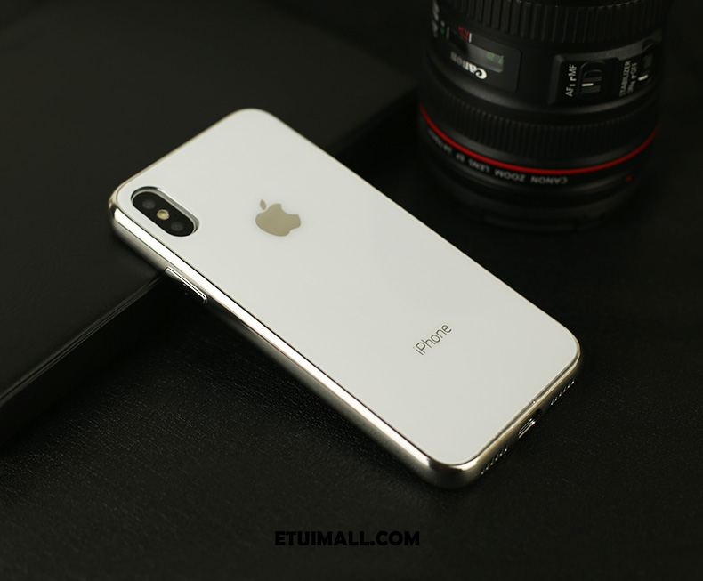 Etui iPhone Xs Max Szkło Modna Marka Anti-fall Granica Czerwony Obudowa Tanie