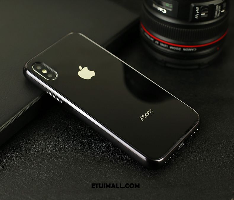 Etui iPhone Xs Max Szkło Modna Marka Anti-fall Granica Czerwony Obudowa Tanie