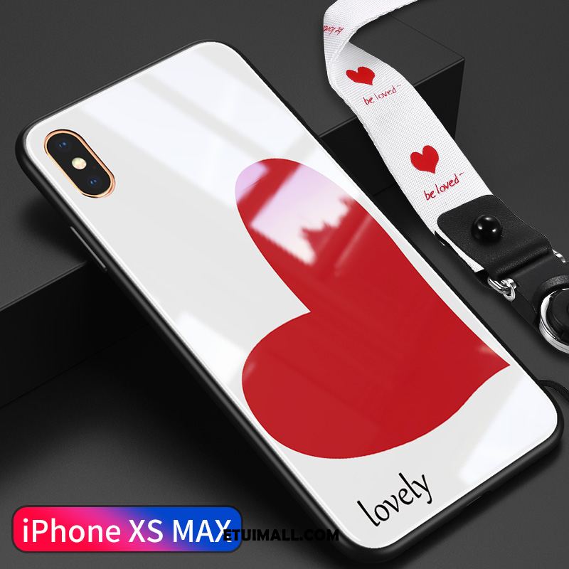 Etui iPhone Xs Max Wisząca Szyja Modna Marka Miłość Lustro Szkło Futerał Oferta