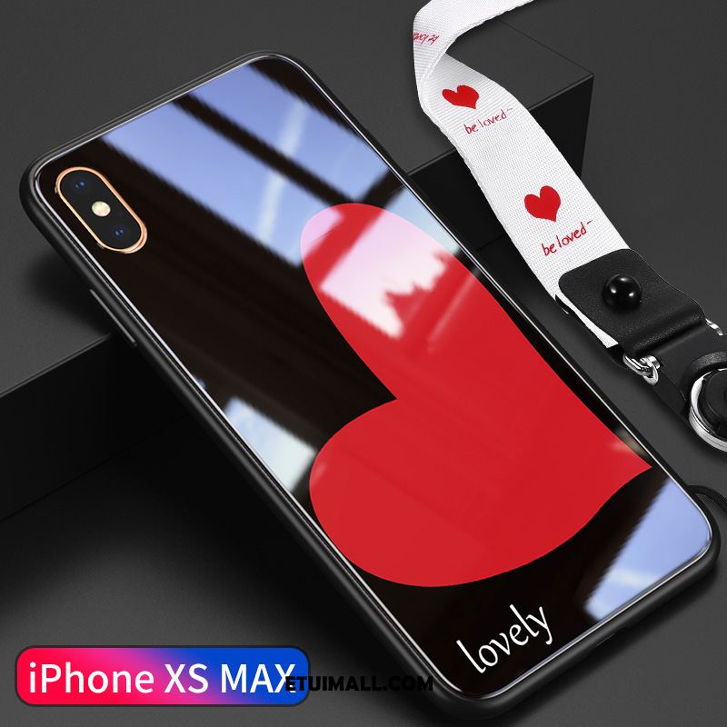 Etui iPhone Xs Max Wisząca Szyja Modna Marka Miłość Lustro Szkło Futerał Oferta