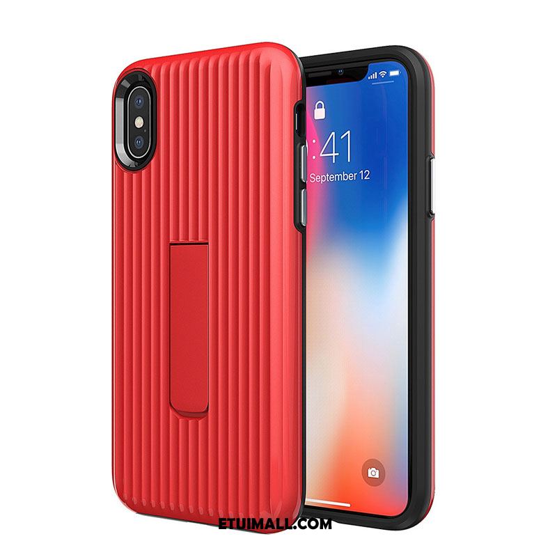 Etui iPhone Xs Max Wspornik Srebro Żółty Miękki Anti-fall Obudowa Dyskont