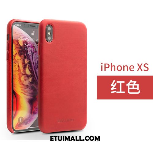 Etui iPhone Xs Telefon Komórkowy Prawdziwa Skóra Tylna Pokrywa Skórzany Futerał Biznes Pokrowce Tanie