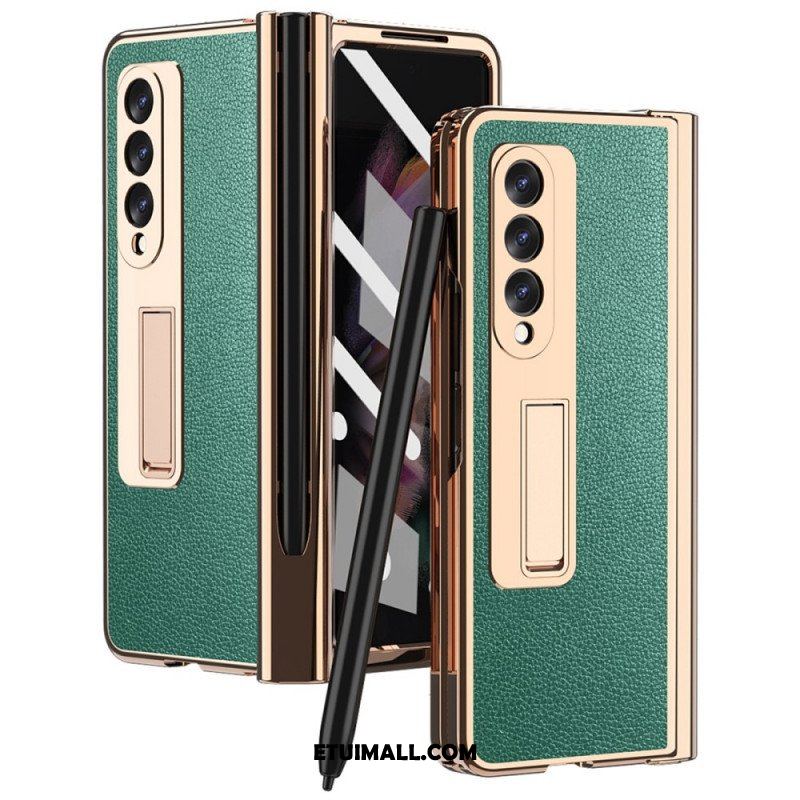 Futerały do Samsung Galaxy Z Fold 3 5G Wielofunkcyjna Skóra Liczi