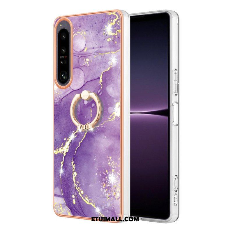 Futerały do Sony Xperia 1 IV Marmur Ze Wspornikiem Pierścienia