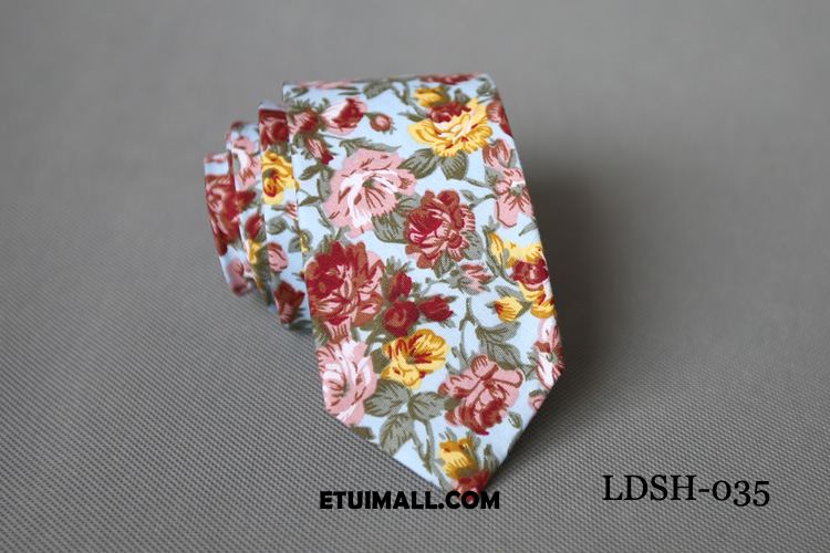 Krawat Casual Europa Kwiatowa Online, Krawat Męskie 100% Bawełna 6 Cm Schwarz