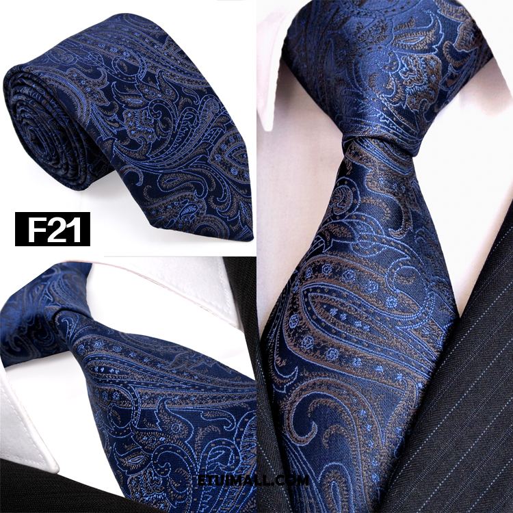 Krawat Wzór Vintage Męska Dyskont, Krawat Męskie Jedwab Małżeństwo Blau