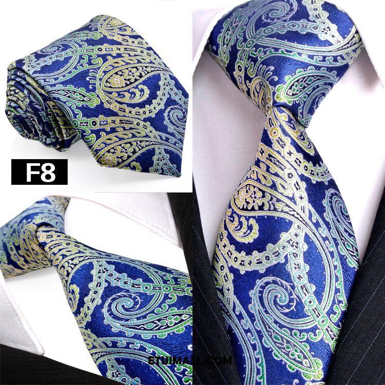 Krawat Wzór Vintage Męska Dyskont, Krawat Męskie Jedwab Małżeństwo Blau