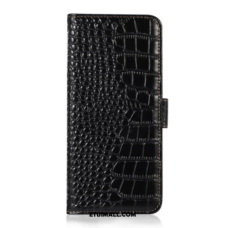 Obudowa Etui Na Telefon do Samsung Galaxy M23 5G Prawdziwa Skóra Krokodyla