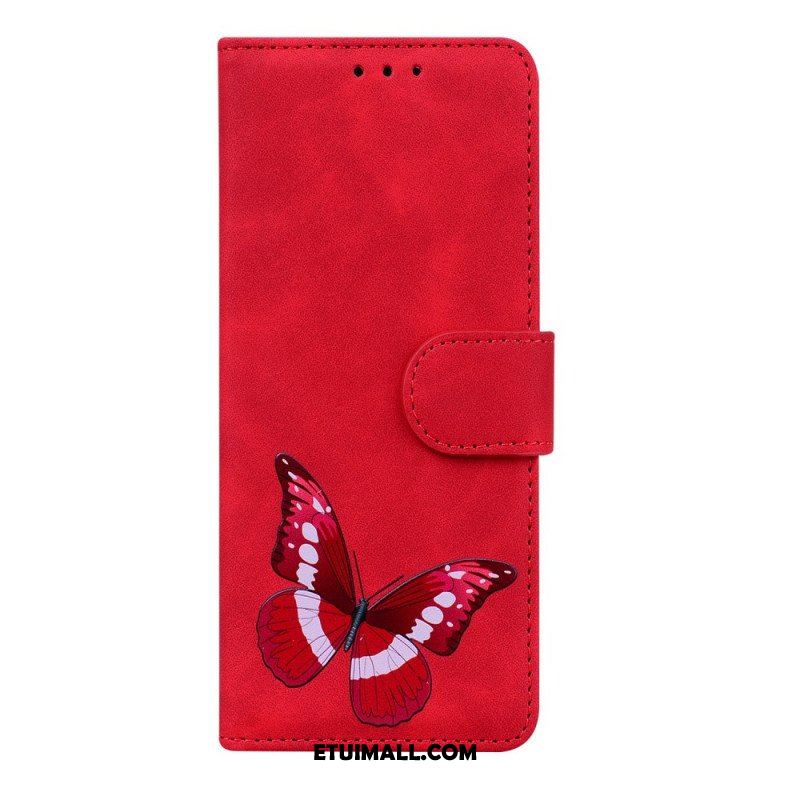 Obudowa Etui Na Telefon do Xiaomi Redmi Note 11 Pro / 11 Pro 5G Motyl Dotykający Skóry