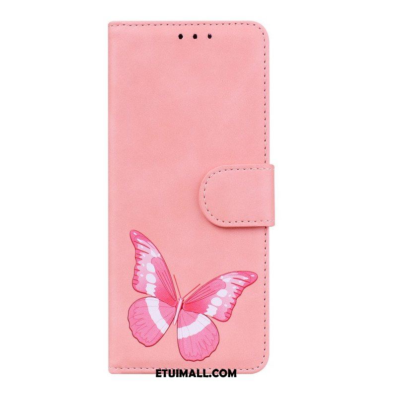 Obudowa Etui Na Telefon do Xiaomi Redmi Note 11 Pro / 11 Pro 5G Motyl Dotykający Skóry