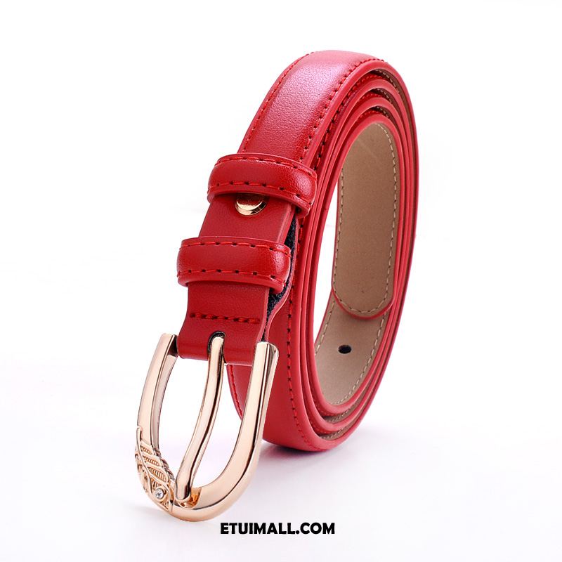 Paski Dekoracja Casual Pin Klamra Tanie, Paski Damskie Moda Prosty Rot Braun Gold