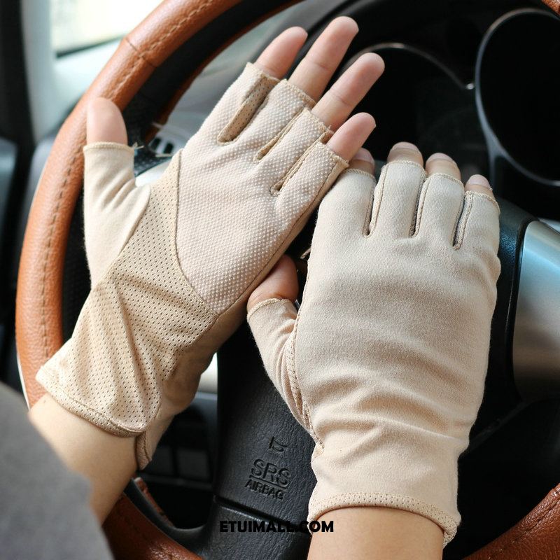 Rękawiczki Lato Dla Kierowców Cienkie Tanie, Rękawiczki Męskie Ochrona Przed Słońcem Pół Palca