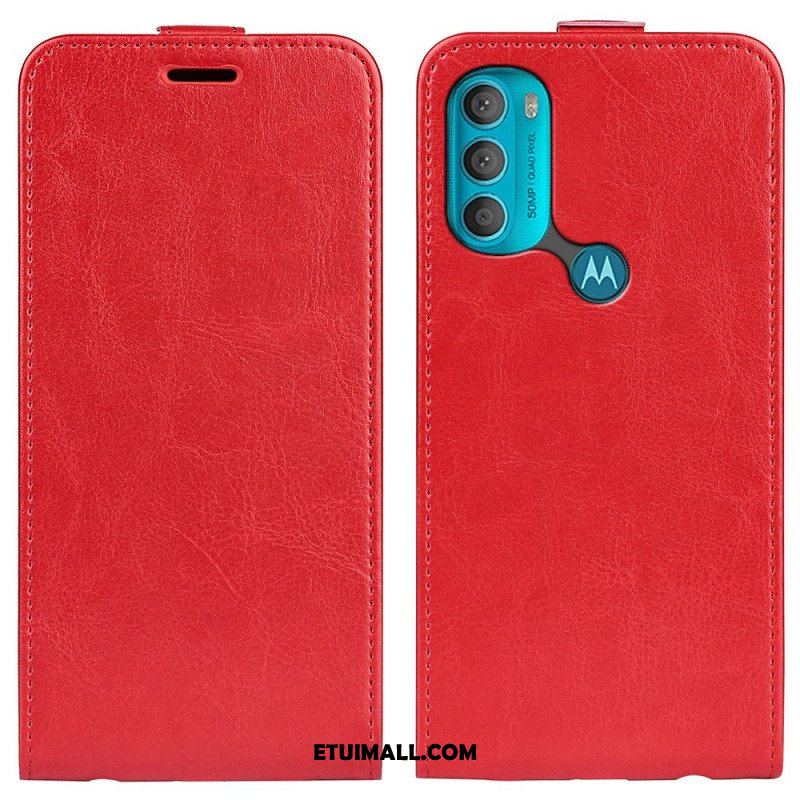 Skórzany Futerał do Moto G71 5G Etui Folio Składane Retro