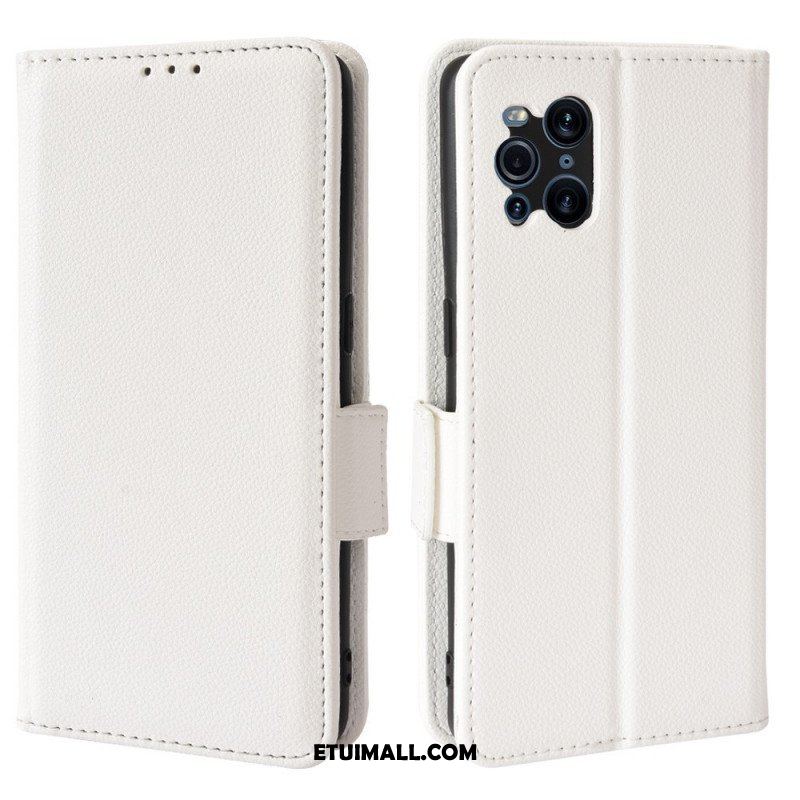 Skórzany Futerał do Oppo Find X3 Pro Etui Folio Flap Double Litchi Nowe Kolory