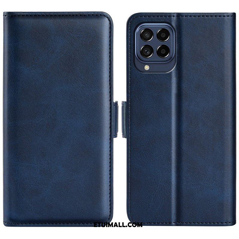 Skórzany Futerał do Samsung Galaxy M53 5G Etui Folio Podwójna Klapa