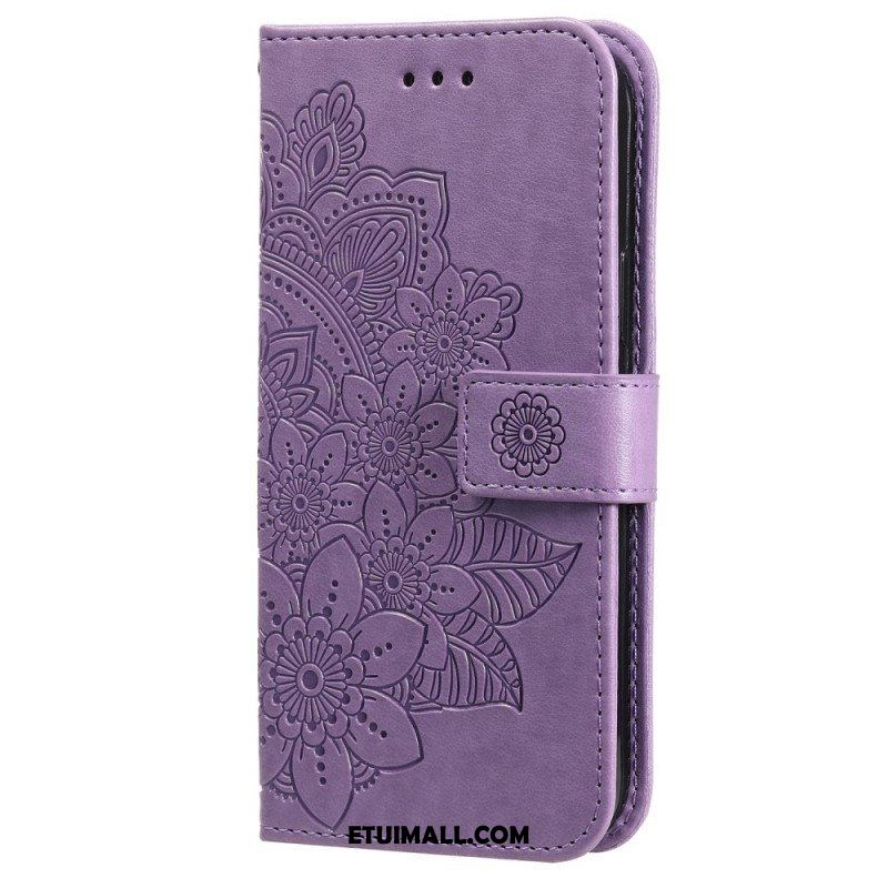 Skórzany Futerał do Samsung Galaxy S22 5G Kwiatowa Mandala
