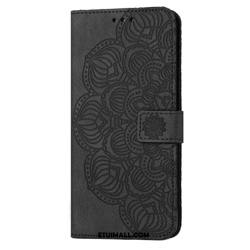 Skórzany Futerał do Xiaomi 12T / 12T Pro z Łańcuch Paskowata Barokowa Mandala