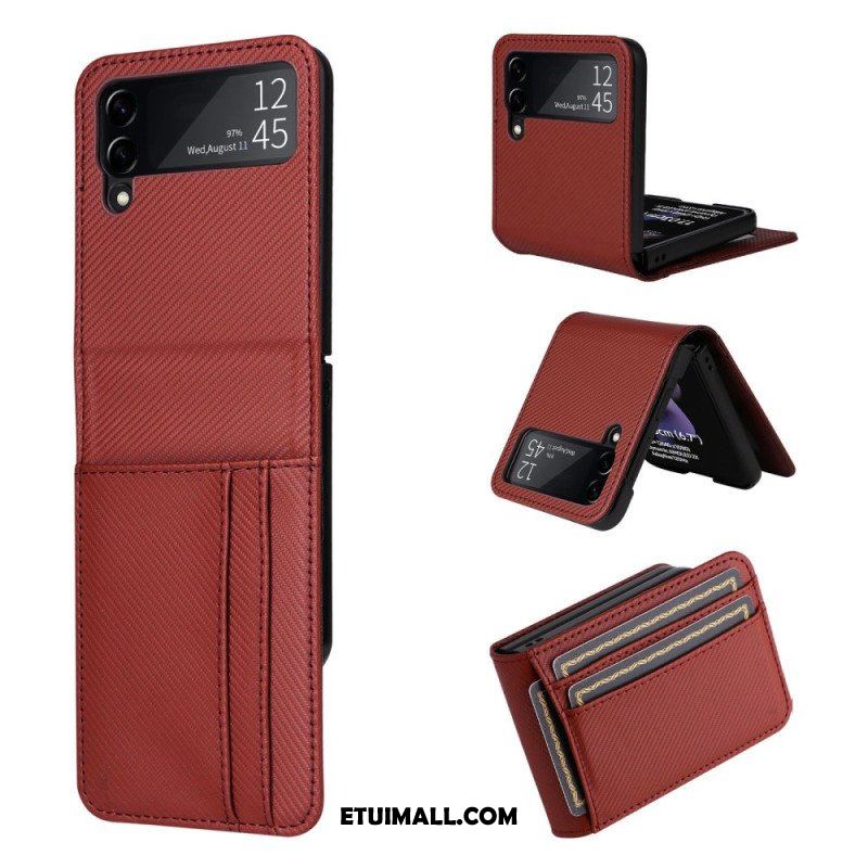 Case do Samsung Galaxy Z Flip 4 Etui Folio Etui Na Karty Retro Z Efektem Skóry