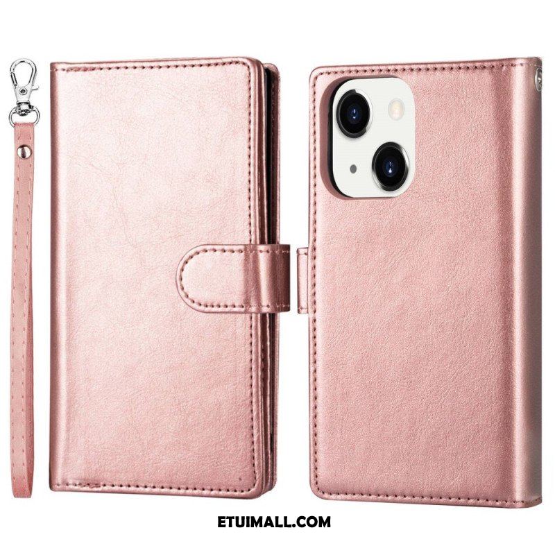 Etui Etui Folio do iPhone 14 Plus Odłączany Uchwyt Na 9 Kart