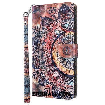 Etui Folio Google Pixel 8 Kolorowa Mandala Z Paskiem Etui Ochronne