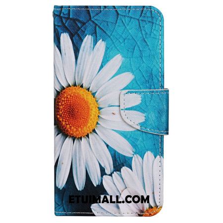 Etui Folio Xiaomi Redmi Note 13 4g Chryzantemy Z Dużymi Paskami