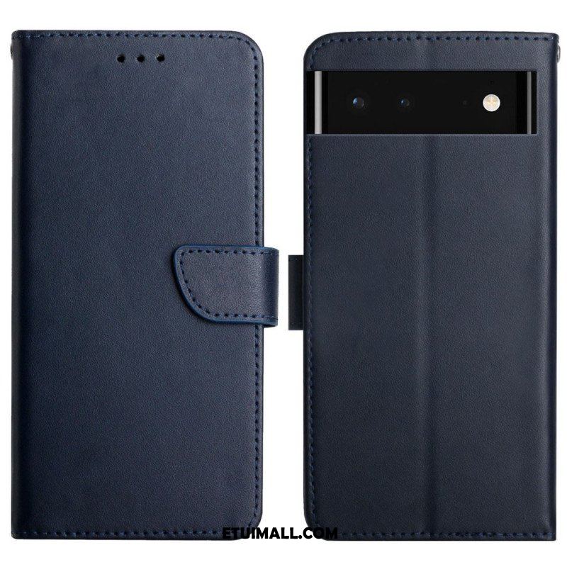 Etui Folio do Google Pixel 6 Prawdziwa Skóra Nappa