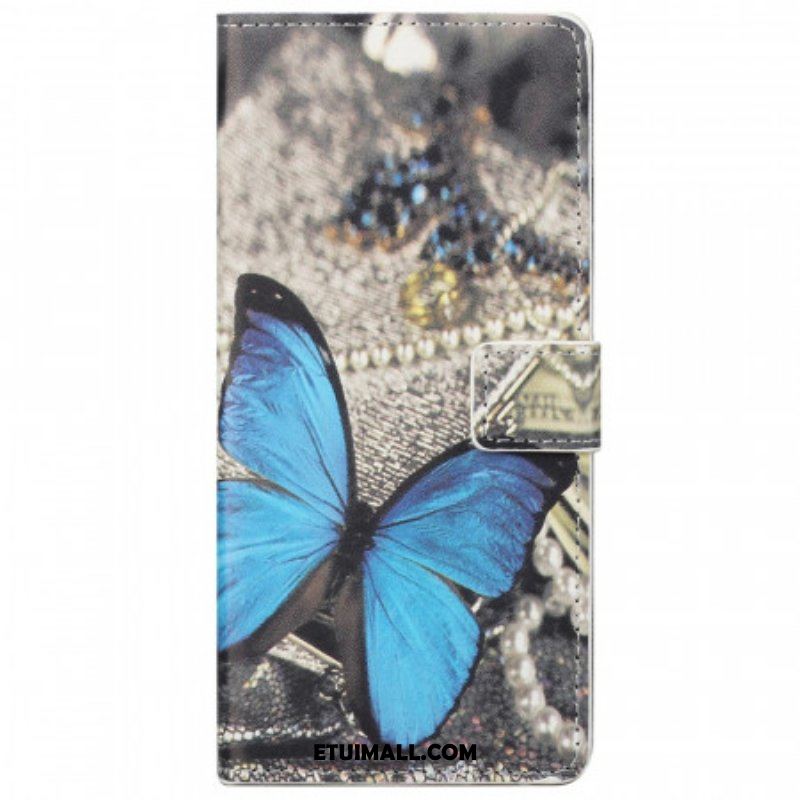 Etui Folio do Google Pixel 6A Niebieski Motyl