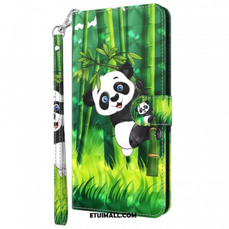 Etui Folio do Google Pixel 6A z Łańcuch Paskowata Panda