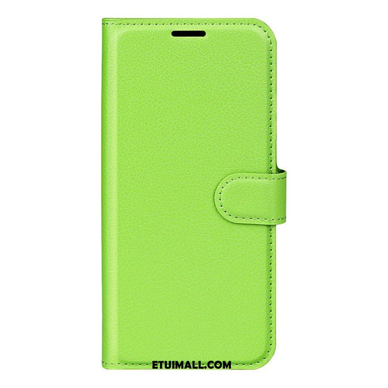 Etui Folio do Google Pixel 7 Klasyczna Sztuczna Skóra Liczi