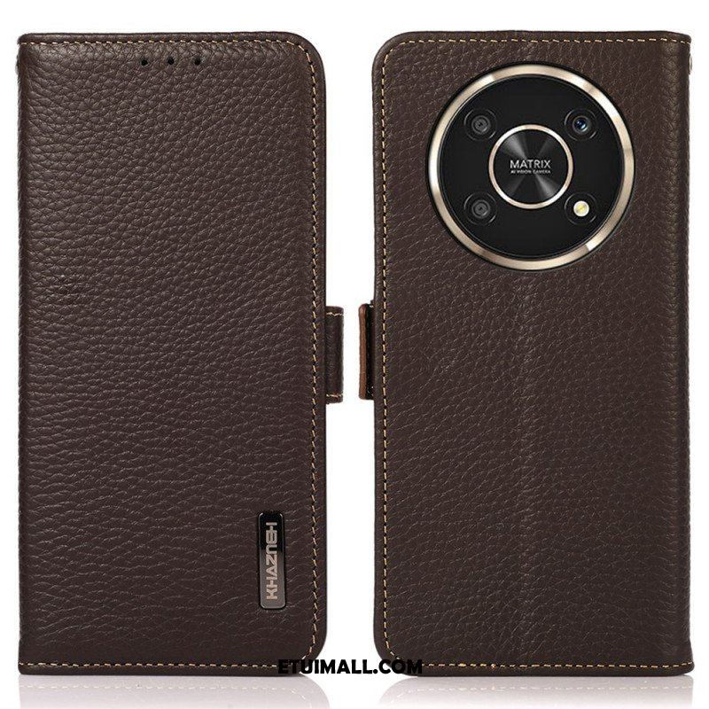 Etui Folio do Honor Magic 4 Lite 5G Oryginalna Skóra Litchi Khazneh Rfid
