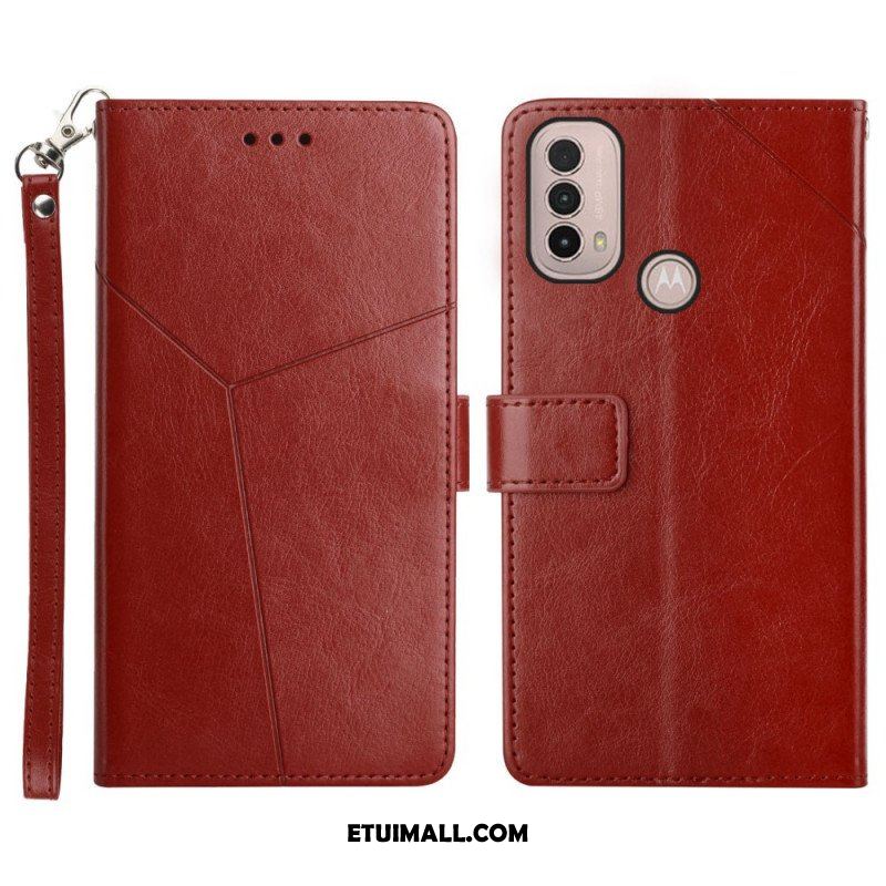 Etui Folio do Moto E40 / E30 / E20 Stylowa Skórzana Konstrukcja Geo Y