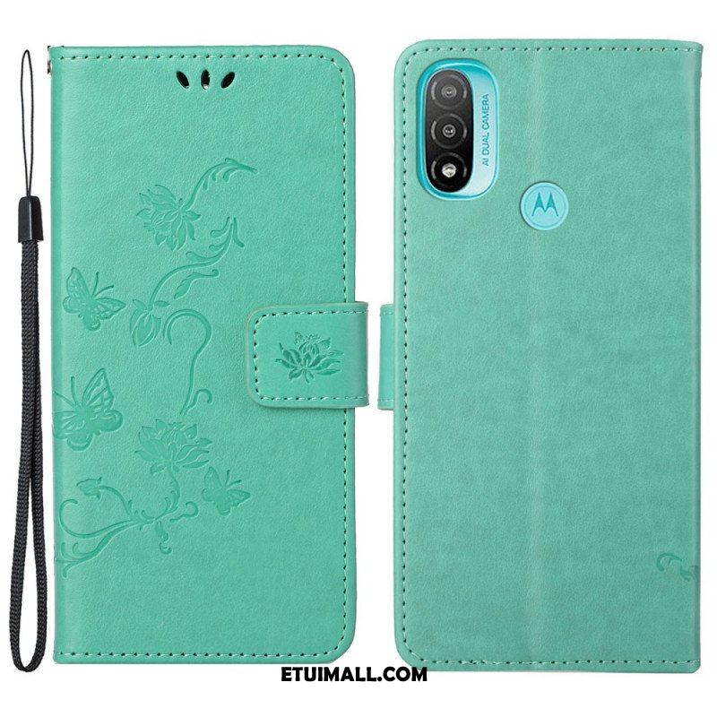 Etui Folio do Moto G71 5G Azjatyckie Motyle I Kwiaty