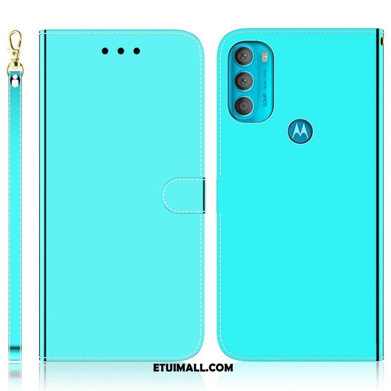 Etui Folio do Moto G71 5G Osłona Lusterka Ze Sztucznej Skóry