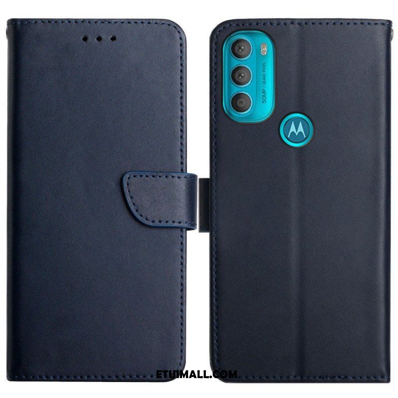 Etui Folio do Moto G71 5G Prawdziwa Skóra Nappa