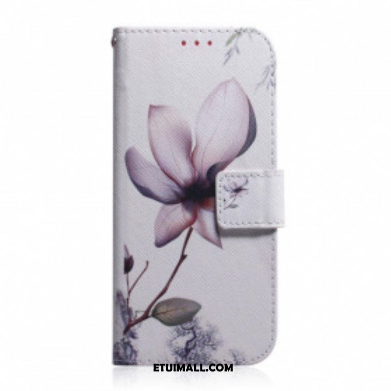 Etui Folio do Motorola Edge 20 Pro Kwiat Zgaszony Róż