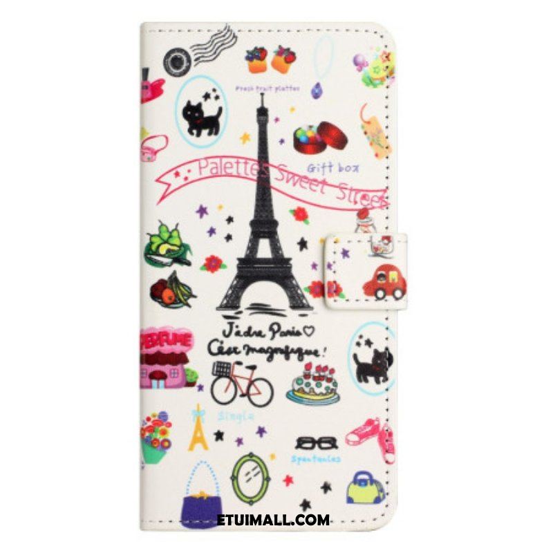 Etui Folio do OnePlus 10T 5G Kocham Paryż