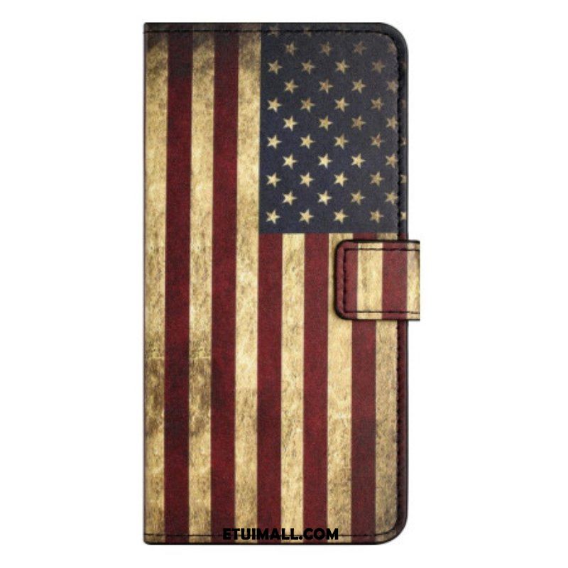 Etui Folio do OnePlus 10T 5G Vintage Flaga Amerykańska