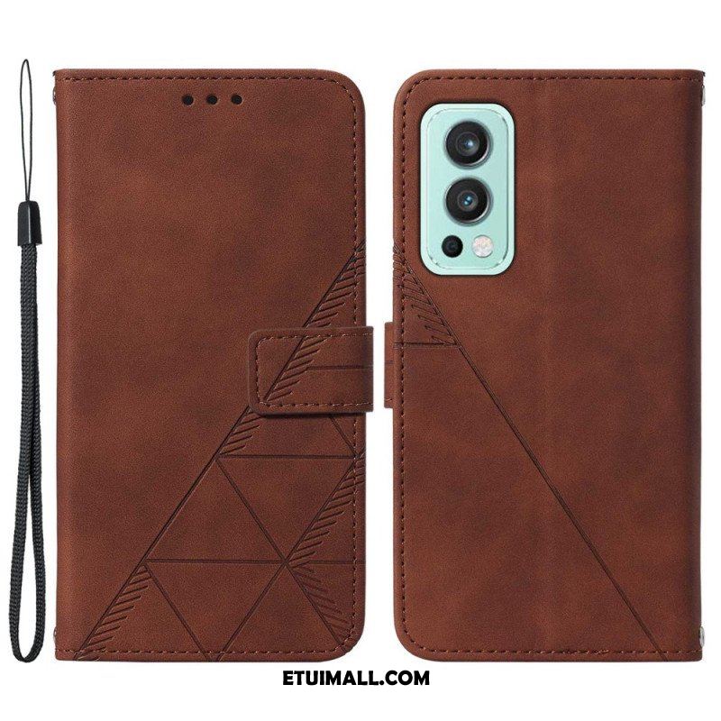 Etui Folio do OnePlus Nord 2 5G Efekt Skóry Piramidy
