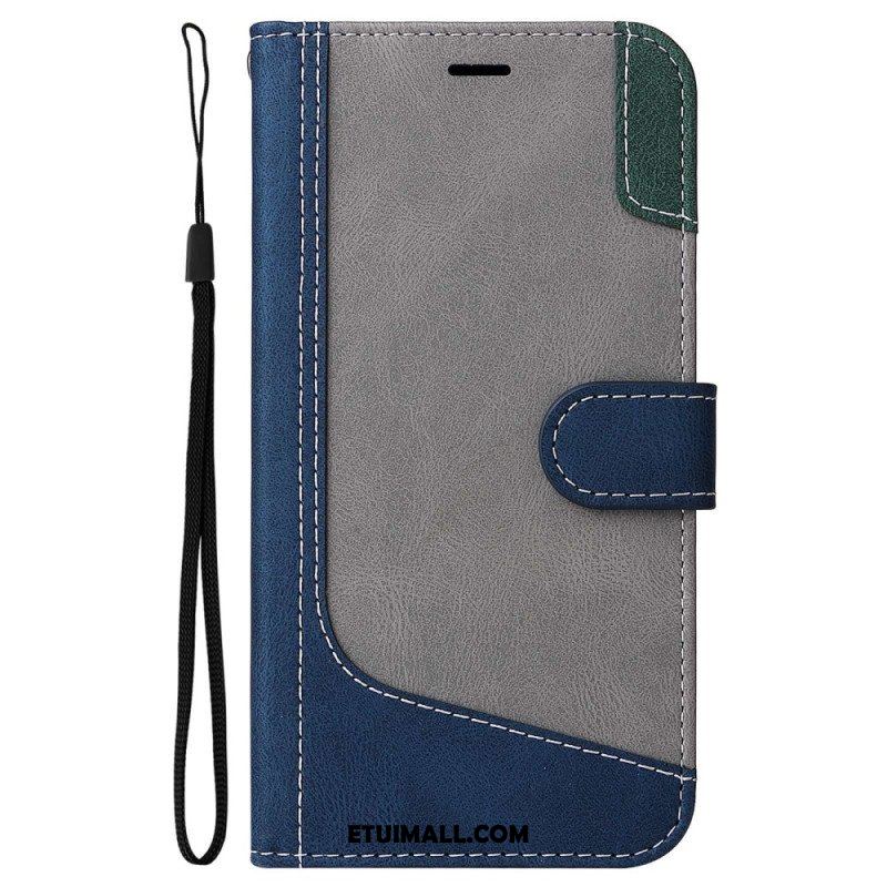 Etui Folio do Oppo A54 5G / A74 5G Dwukolorowy Z Paskiem