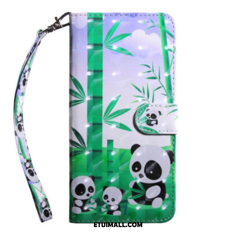 Etui Folio do Oppo A54 5G / A74 5G Panda Ze Smyczą